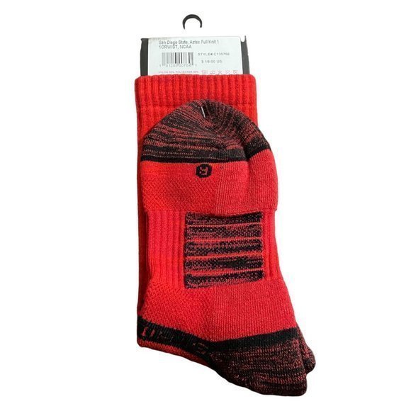 Strideline San Diego State Aztec Full Knit NCAA Basketball Crew Socks Size M/L - Picture 4 of 6